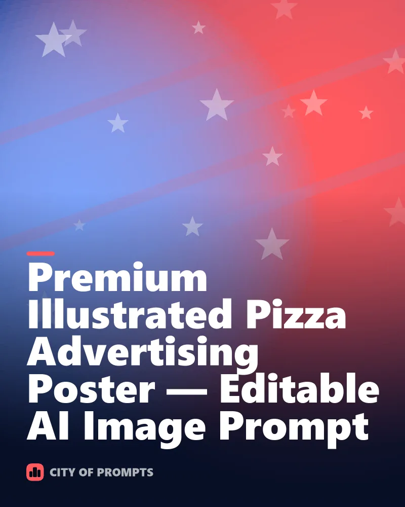 Cover image for Premium Illustrated Pizza Advertising Poster — Editable AI Image Prompt