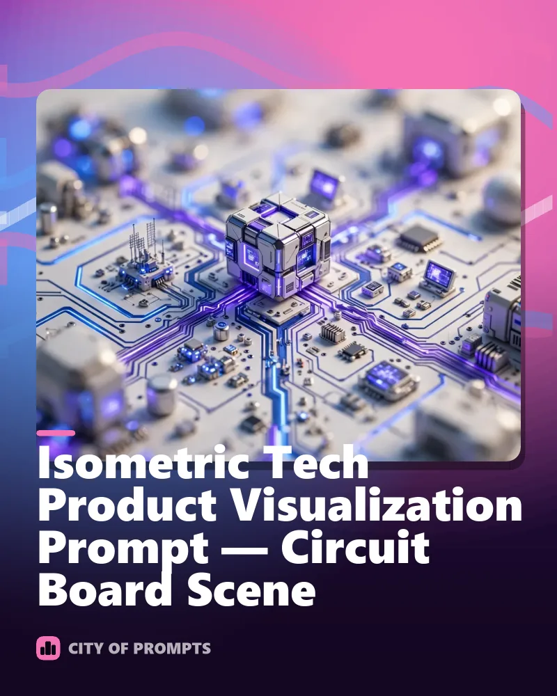 Cover image for Isometric Tech Product Visualization Prompt — Circuit Board Scene