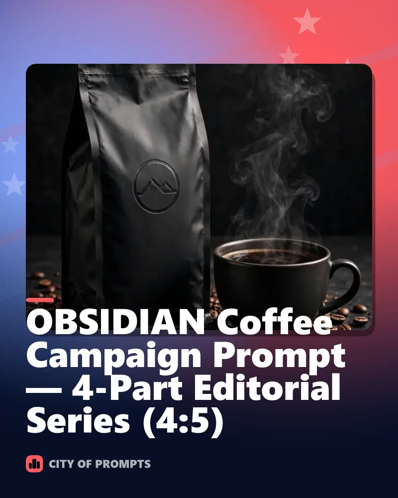 Cover image for OBSIDIAN Coffee Campaign Prompt — 4-Part Editorial Series (4:5)