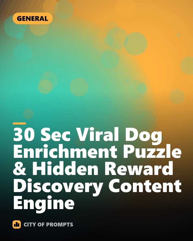 Cover image for 30 Sec Viral Dog Enrichment Puzzle & Hidden Reward Discovery Content Engine