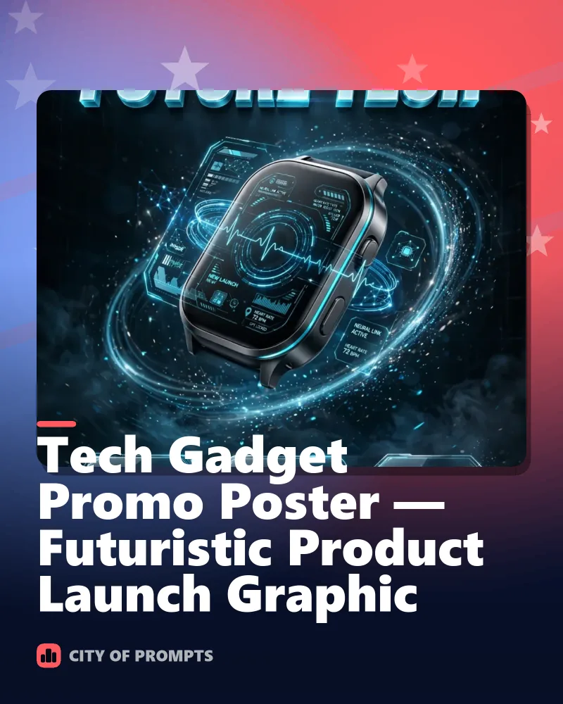 Cover image for Tech Gadget Promo Poster — Futuristic Product Launch Graphic
