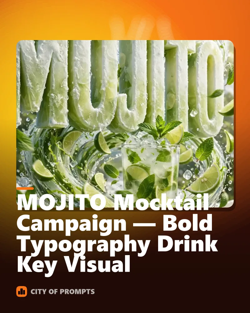 Cover image for MOJITO Mocktail Campaign — Bold Typography Drink Key Visual