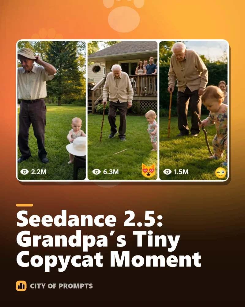 Cover image for Seedance 2.5: Grandpa’s Tiny Copycat Moment