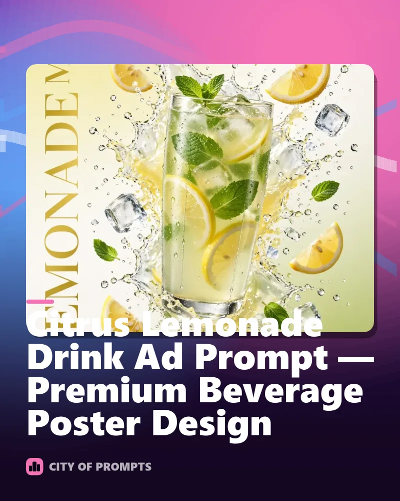 Cover image for Citrus Lemonade Drink Ad Prompt — Premium Beverage Poster Design