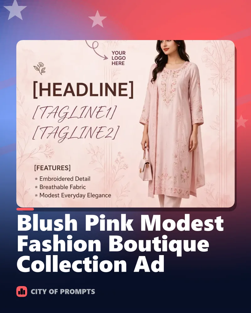 Cover image for Blush Pink Modest Fashion Boutique Collection Ad