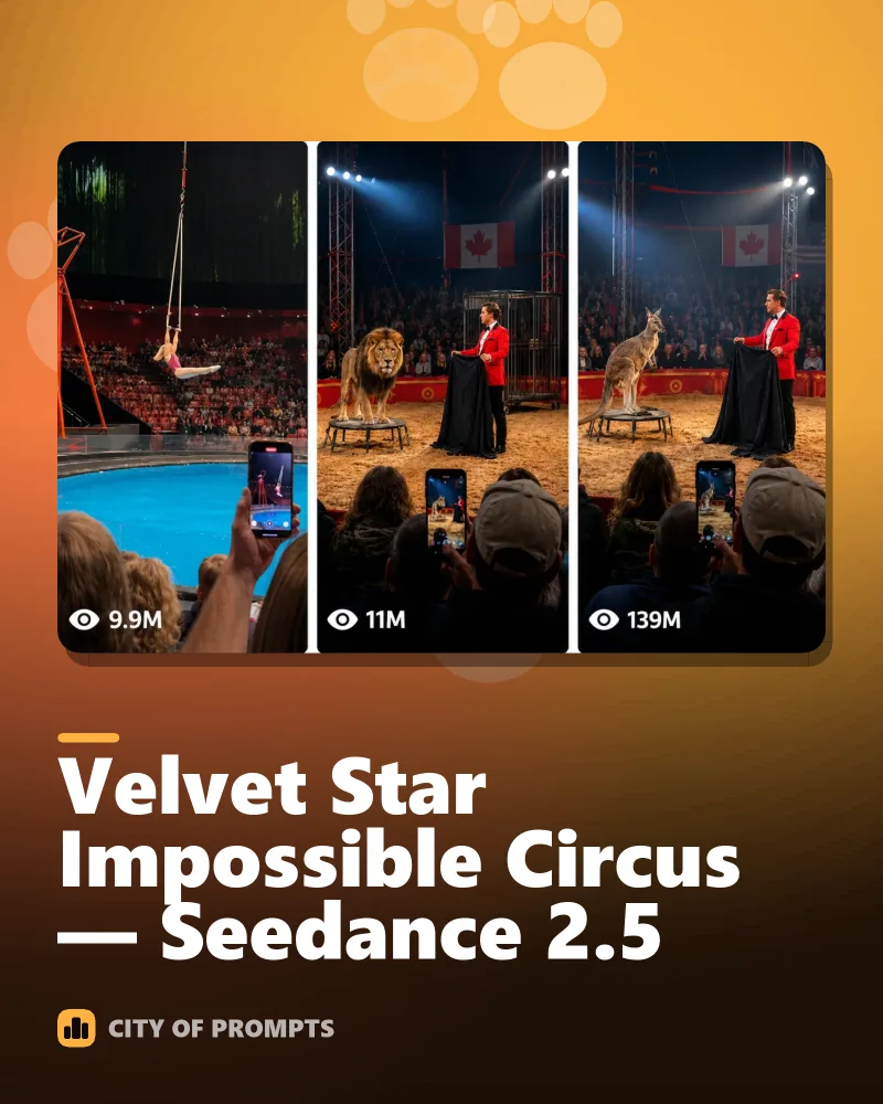 Cover image for Velvet Star Impossible Circus — Seedance 2.5