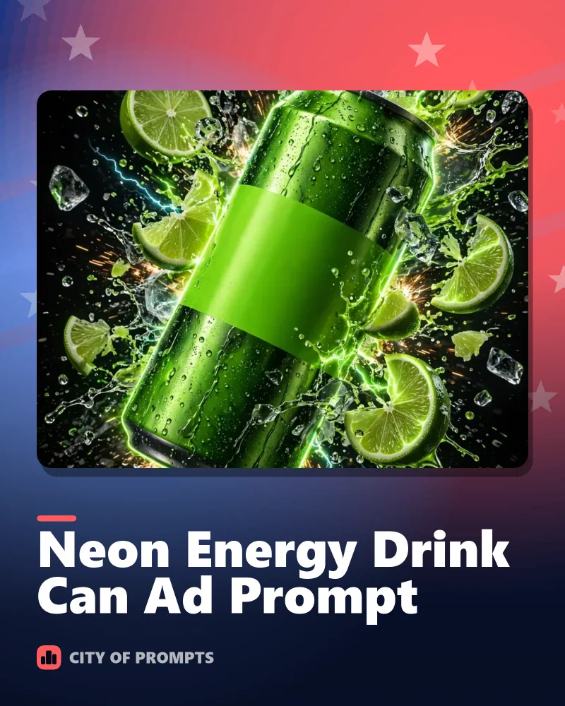 Cover image for Neon Energy Drink Can Ad Prompt