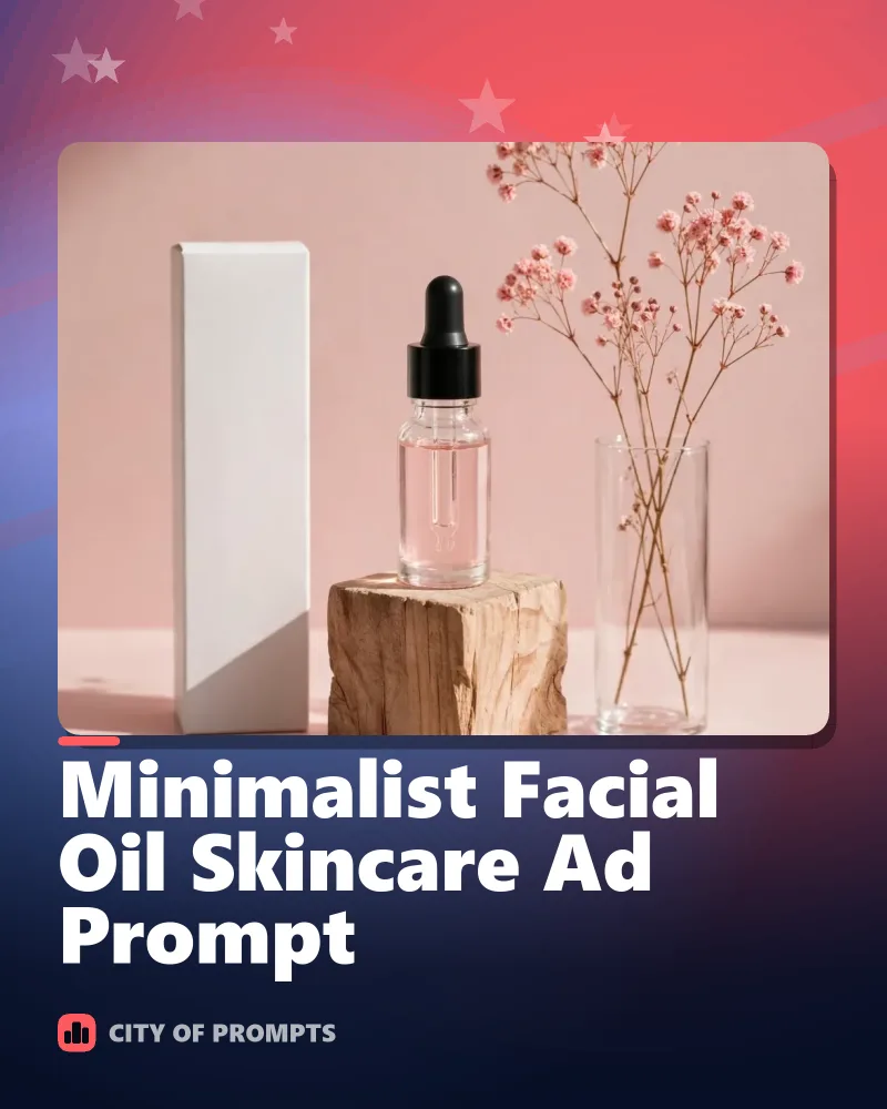 Cover image for Minimalist Facial Oil Skincare Ad Prompt