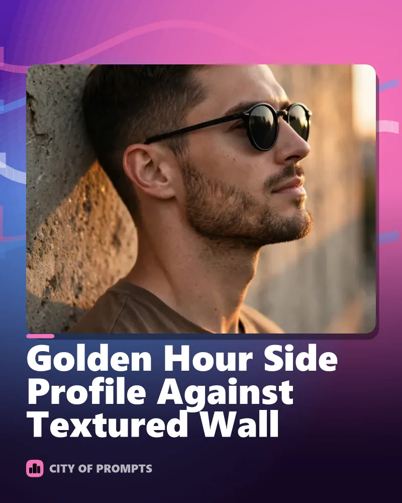 Cover image for Golden Hour Side Profile Against Textured Wall