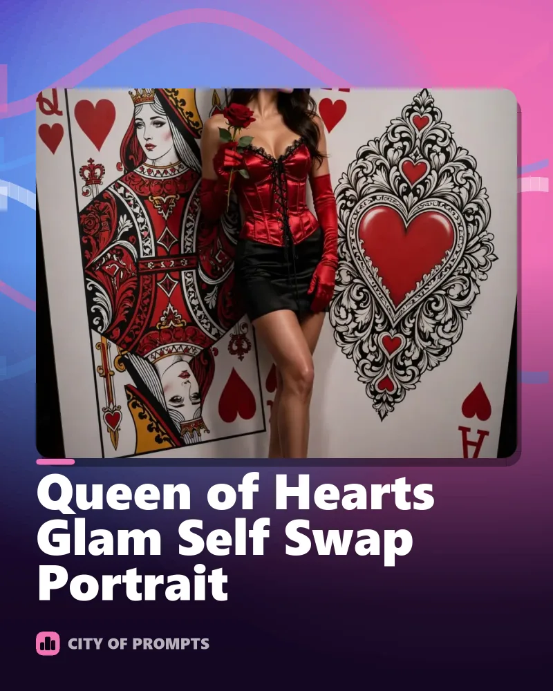Cover image for Queen of Hearts Glam Self Swap Portrait