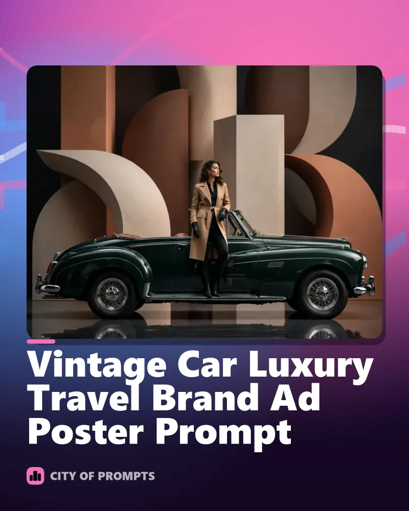 Cover image for Vintage Car Luxury Travel Brand Ad Poster Prompt