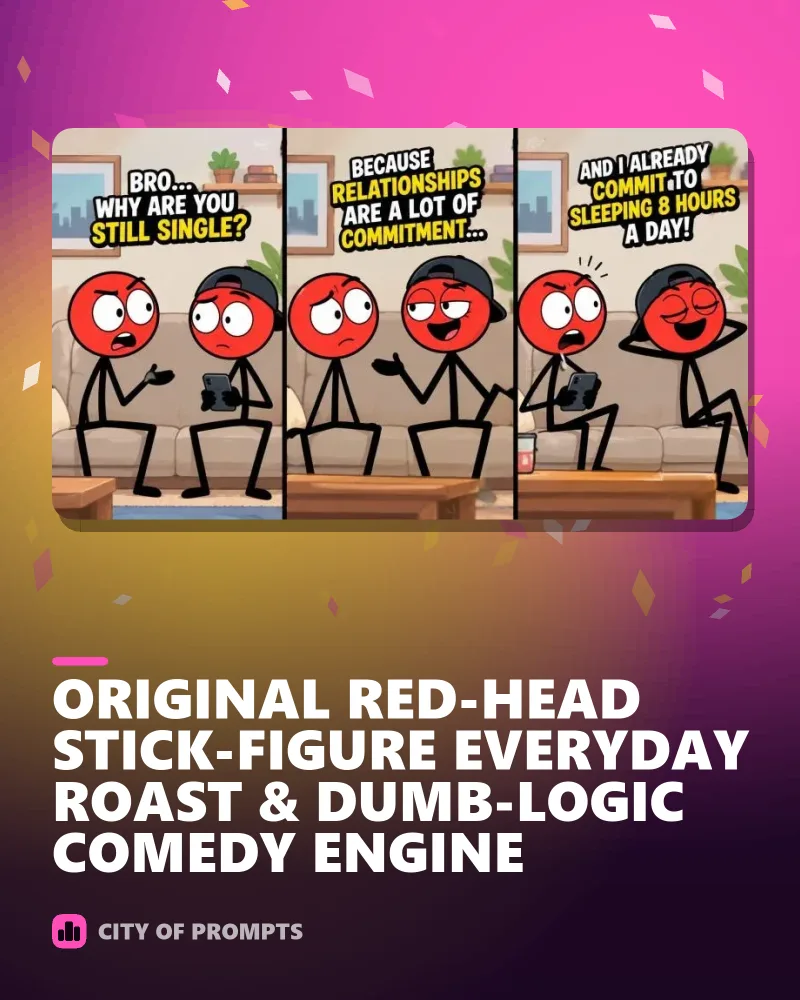 Cover image for ORIGINAL RED-HEAD STICK-FIGURE EVERYDAY ROAST & DUMB-LOGIC COMEDY ENGINE