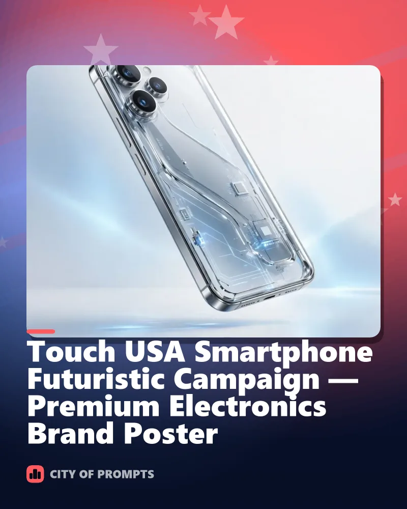 Cover image for Touch USA Smartphone Futuristic Campaign — Premium Electronics Brand Poster