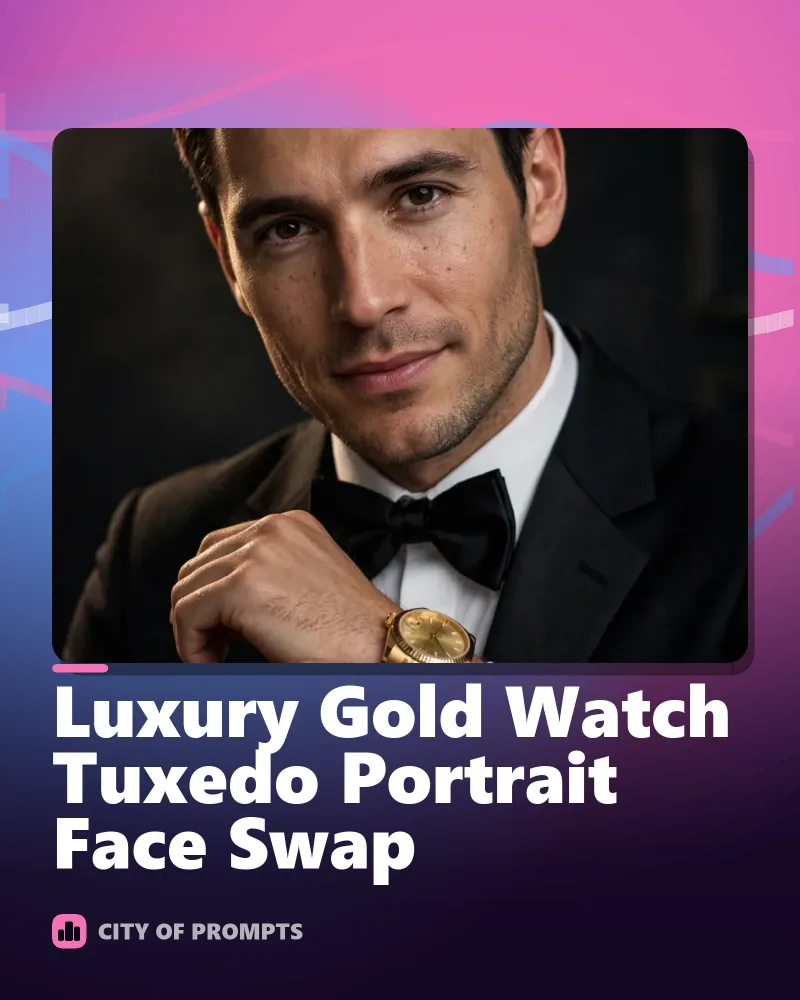 Cover image for Luxury Gold Watch Tuxedo Portrait Face Swap