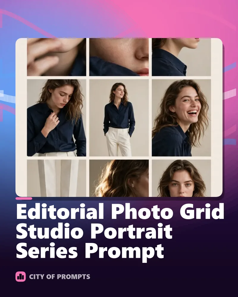 Cover image for Editorial Photo Grid Studio Portrait Series Prompt