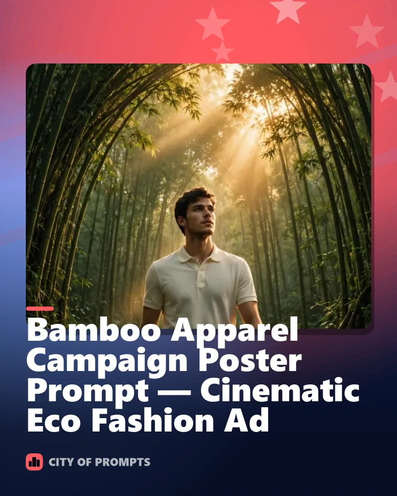 Cover image for Bamboo Apparel Campaign Poster Prompt — Cinematic Eco Fashion Ad