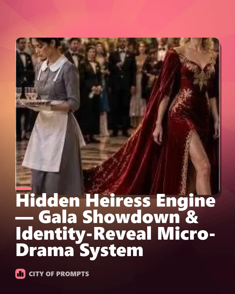Cover image for Hidden Heiress Engine — Gala Showdown & Identity-Reveal Micro-Drama System