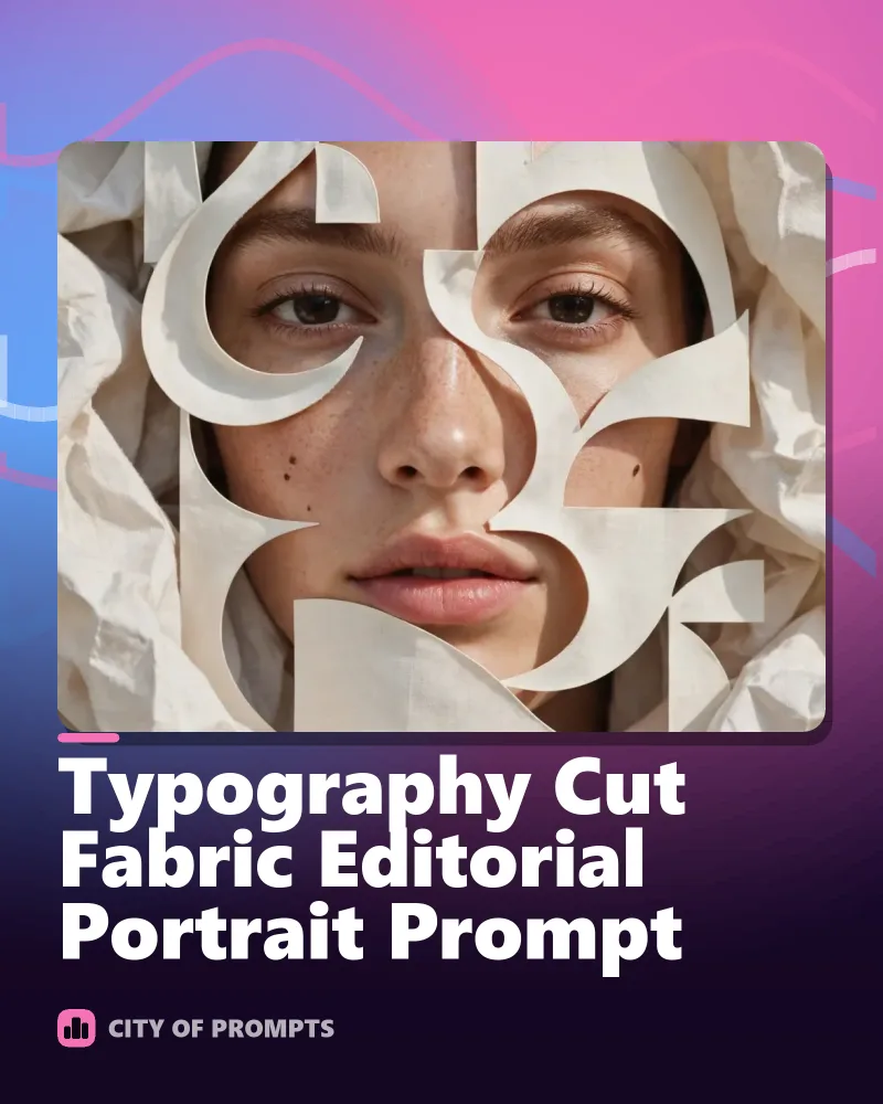 Cover image for Typography Cut Fabric Editorial Portrait Prompt