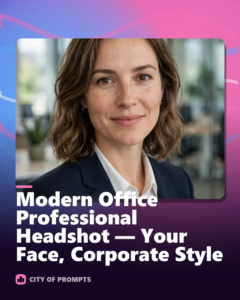 Cover image for Modern Office Professional Headshot — Your Face, Corporate Style