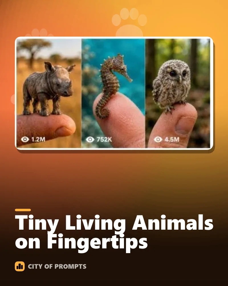 Cover image for Tiny Living Animals on Fingertips
