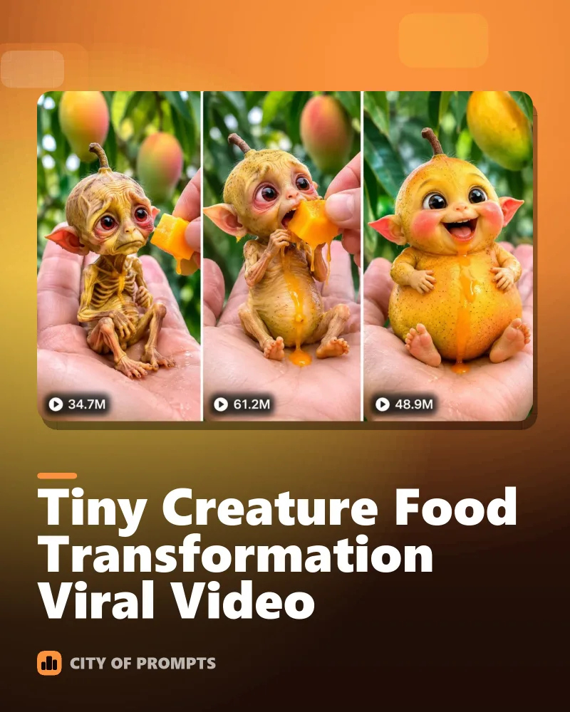 Cover image for Tiny Creature Food Transformation Viral Video
