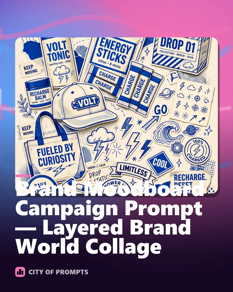 Cover image for Brand Moodboard Campaign Prompt — Layered Brand World Collage
