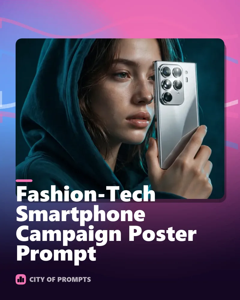 Cover image for Fashion-Tech Smartphone Campaign Poster Prompt