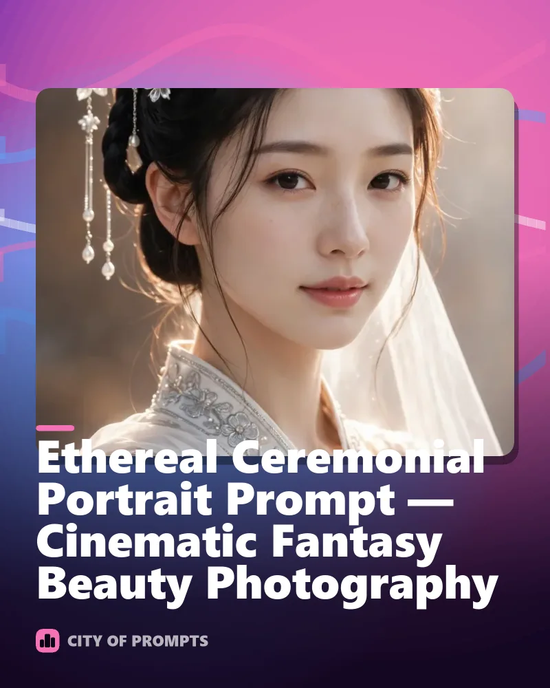 Cover image for Ethereal Ceremonial Portrait Prompt — Cinematic Fantasy Beauty Photography