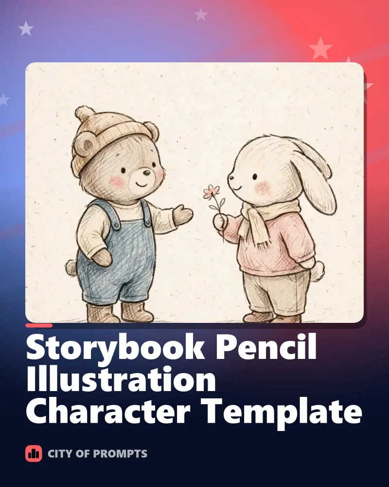 Cover image for Storybook Pencil Illustration Character Template