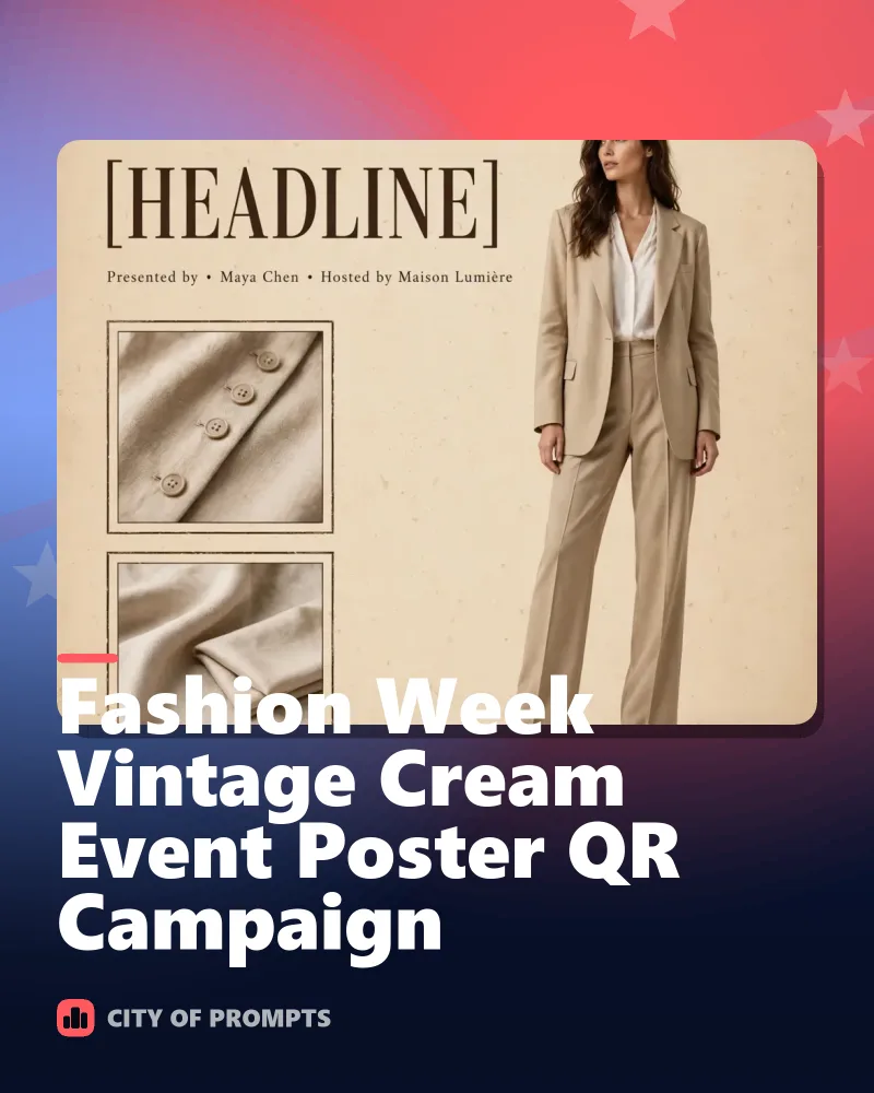 Cover image for Fashion Week Vintage Cream Event Poster QR Campaign