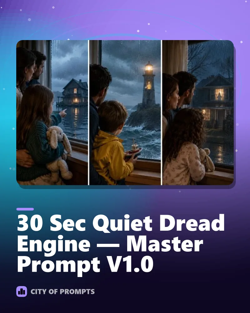 Cover image for 30 Sec Quiet Dread Engine — Master Prompt V1.0