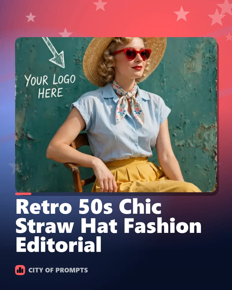 Cover image for Retro 50s Chic Straw Hat Fashion Editorial