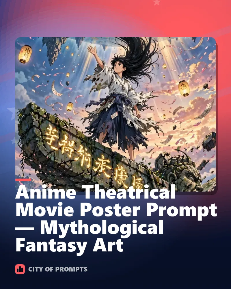Cover image for Anime Theatrical Movie Poster Prompt — Mythological Fantasy Art
