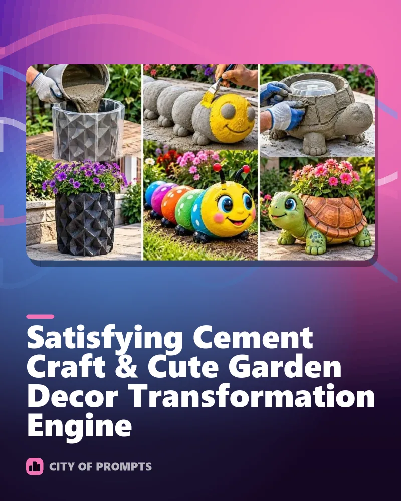 Cover image for Satisfying Cement Craft & Cute Garden Decor Transformation Engine