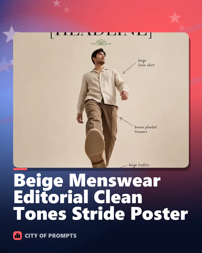 Cover image for Beige Menswear Editorial Clean Tones Stride Poster