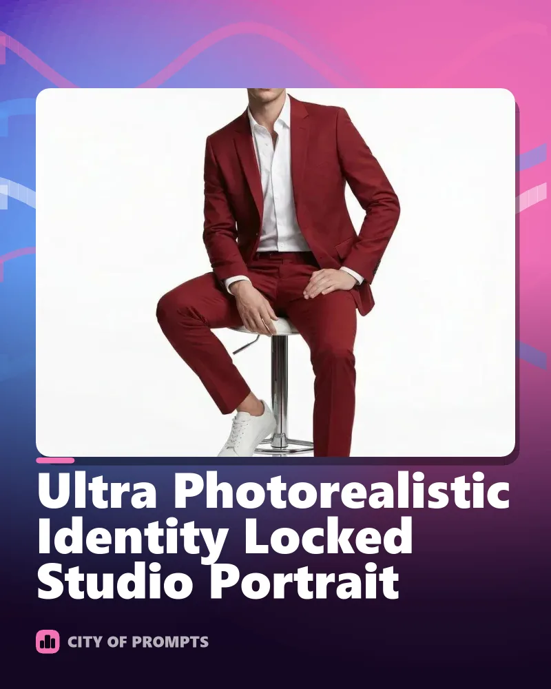 Cover image for Ultra Photorealistic Identity Locked Studio Portrait