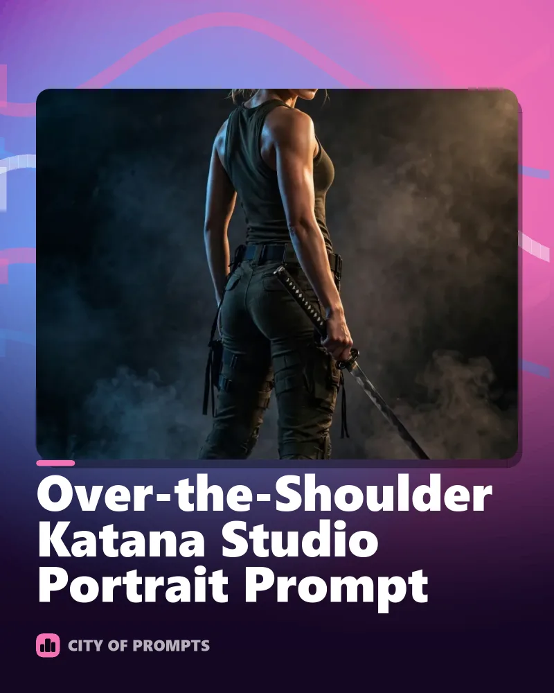 Cover image for Over-the-Shoulder Katana Studio Portrait Prompt