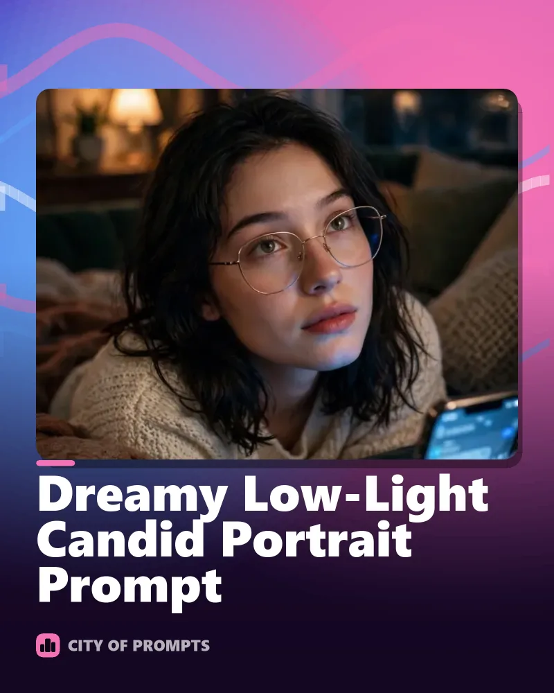 Cover image for Dreamy Low-Light Candid Portrait Prompt