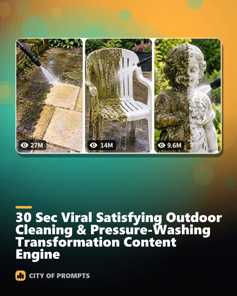 Cover image for 30 Sec Viral Satisfying Outdoor Cleaning & Pressure-Washing Transformation Content Engine