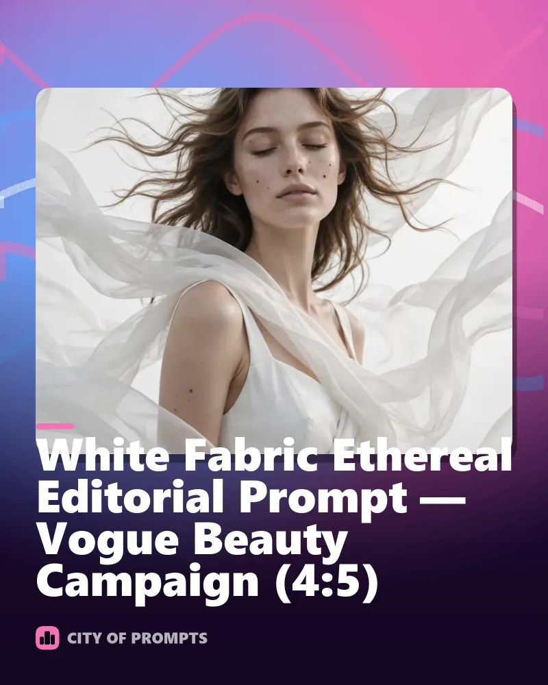 Cover image for White Fabric Ethereal Editorial Prompt — Vogue Beauty Campaign (4:5)