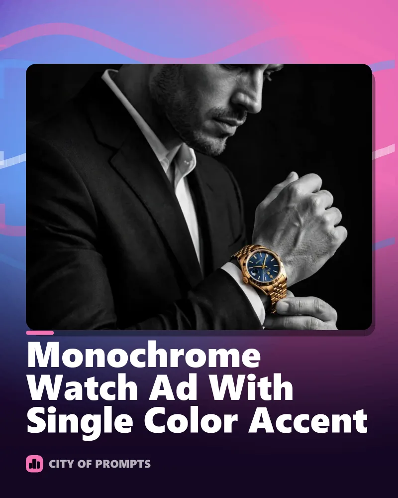 Cover image for Monochrome Watch Ad With Single Color Accent