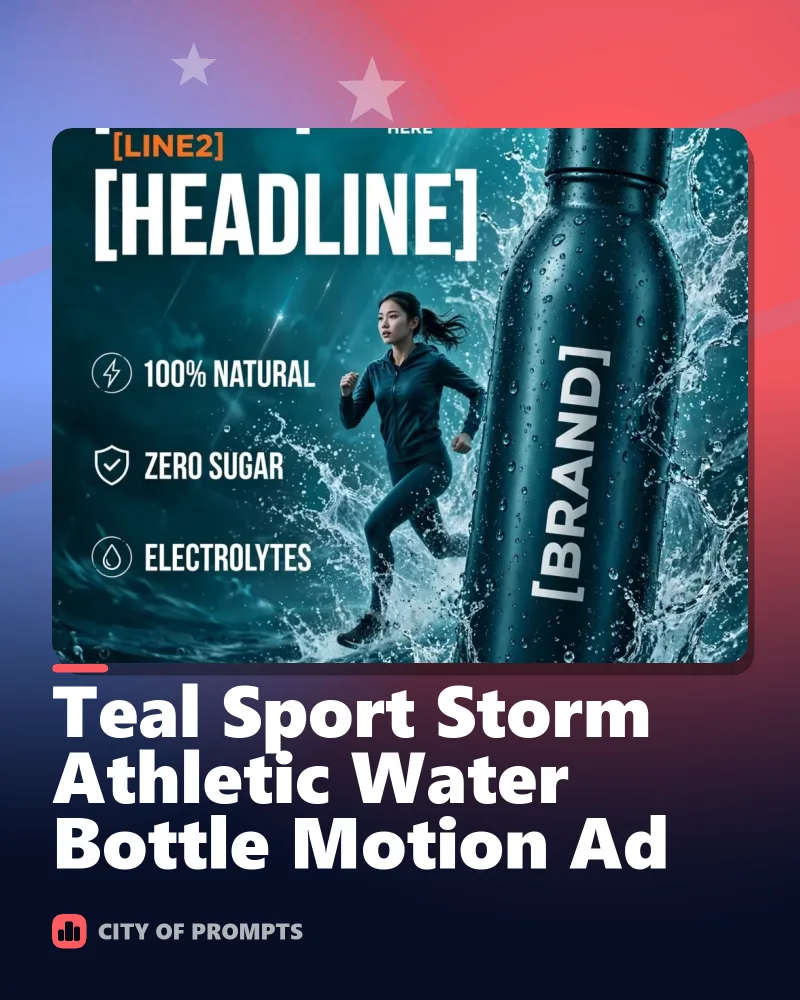 Cover image for Teal Sport Storm Athletic Water Bottle Motion Ad