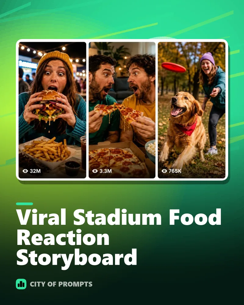 Cover image for Viral Stadium Food Reaction Storyboard