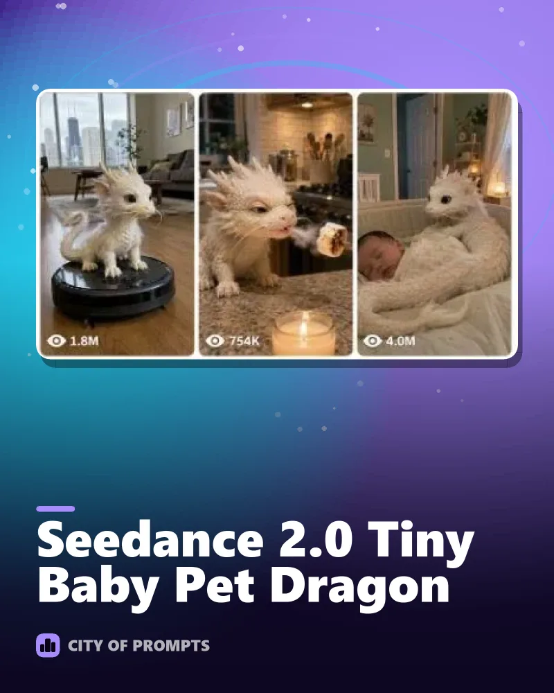Cover image for Seedance 2.0 Tiny Baby Pet Dragon