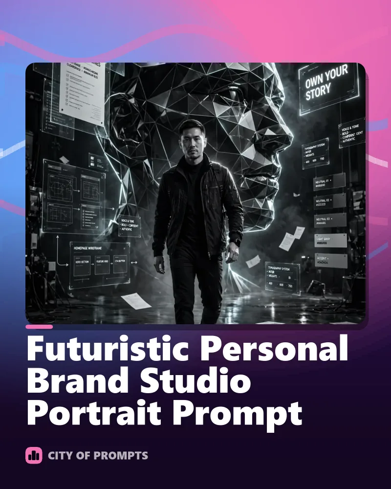 Cover image for Futuristic Personal Brand Studio Portrait Prompt