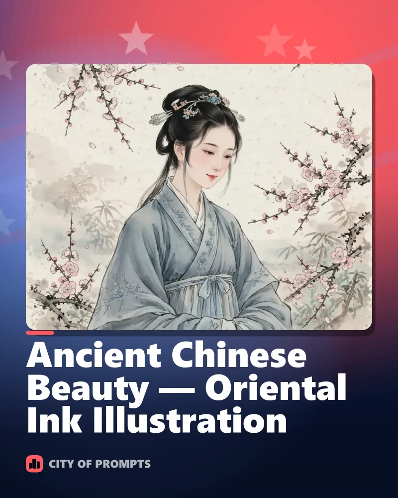 Cover image for Ancient Chinese Beauty — Oriental Ink Illustration