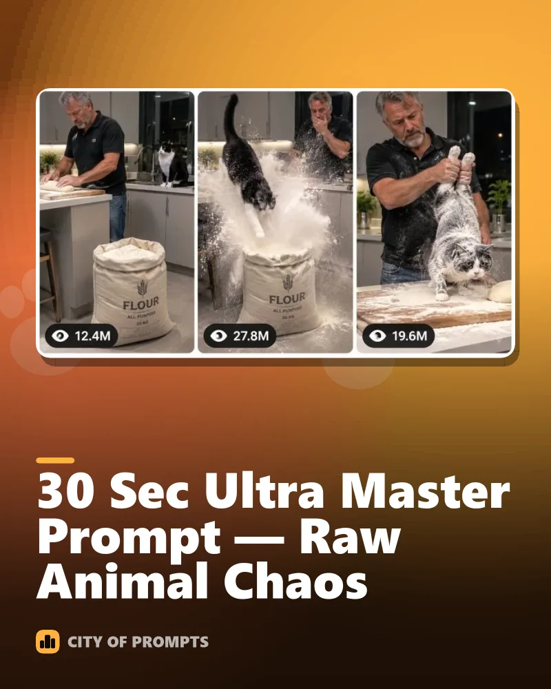 Cover image for 30 Sec Ultra Master Prompt — Raw Animal Chaos